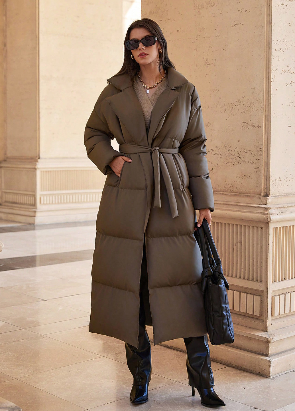 Коричнева зимня куртка SHEIN