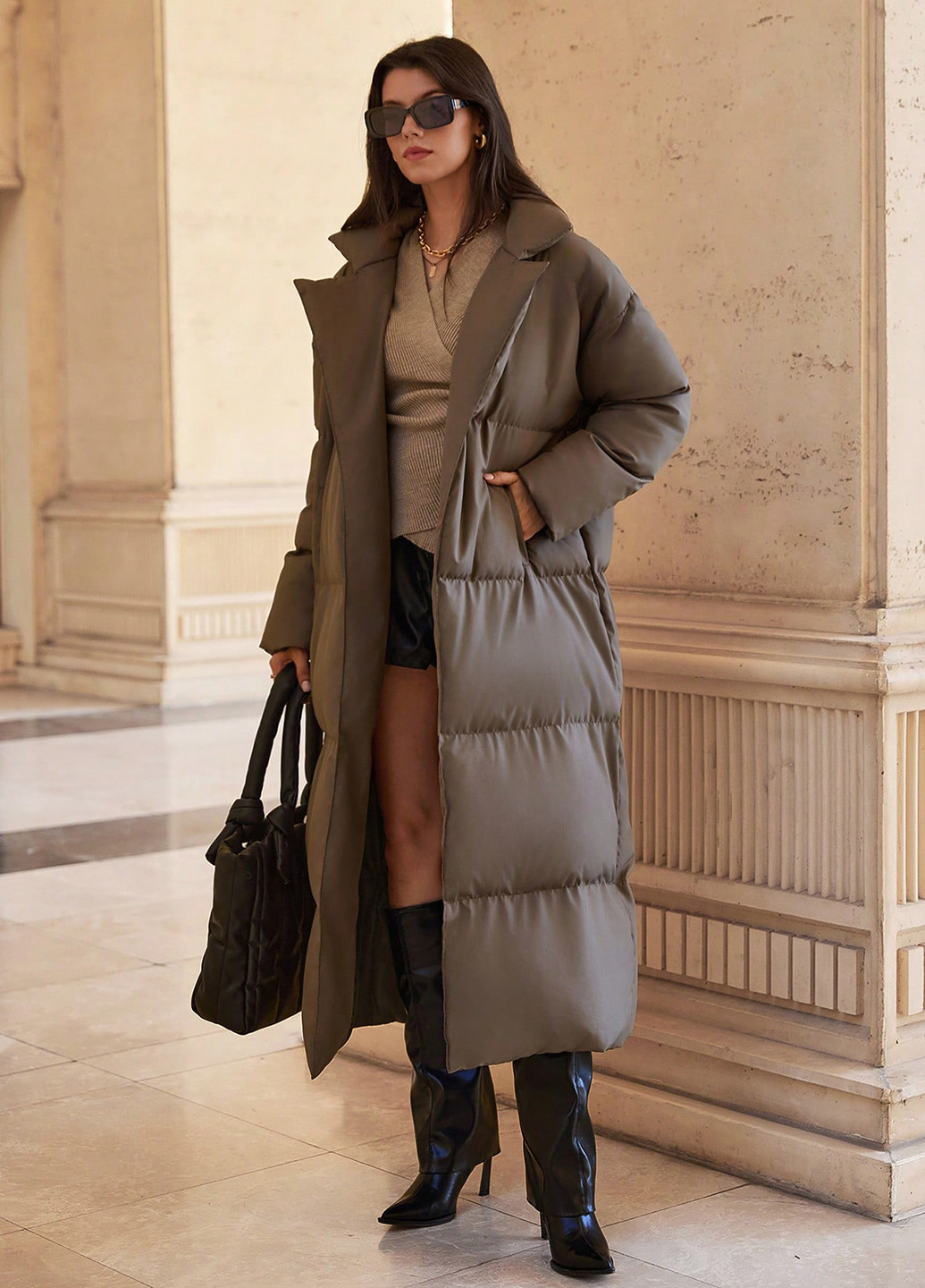 Коричнева зимня куртка SHEIN