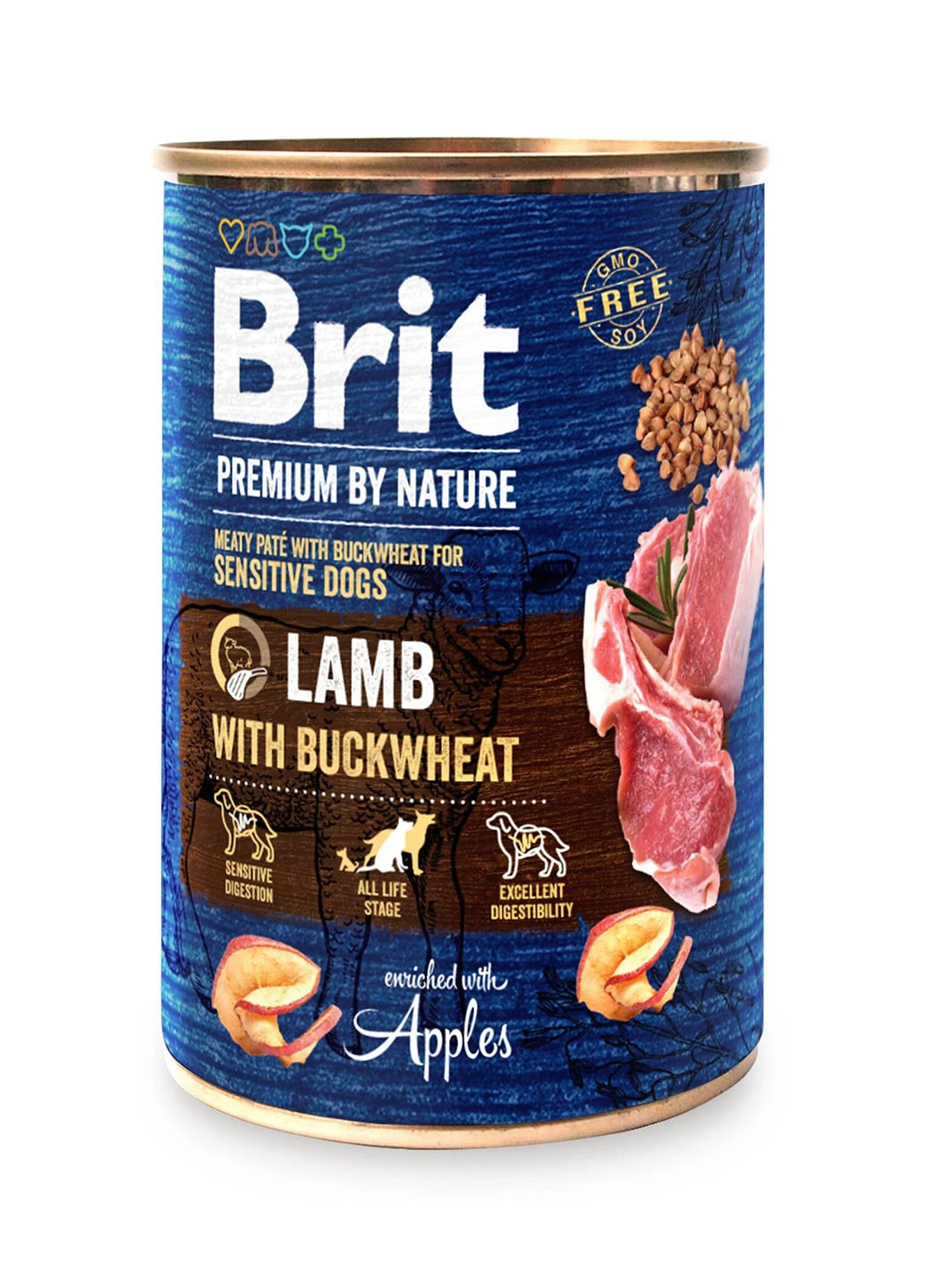 Вологий корм для собак by Nature 800 г ягня з гречкою Brit Premium (192734175)