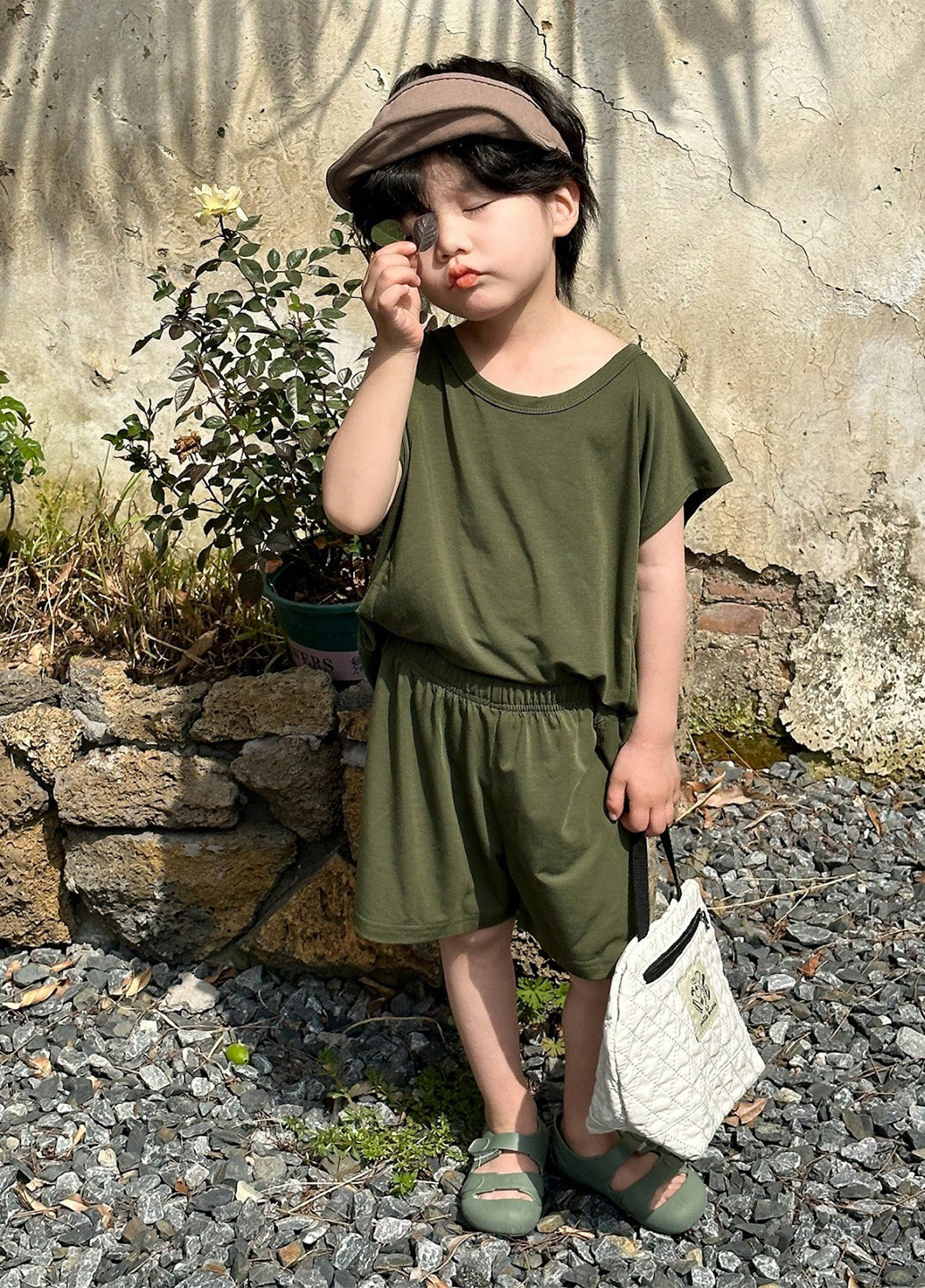 Зелений літній комплект (футболка, шорти) SHEIN