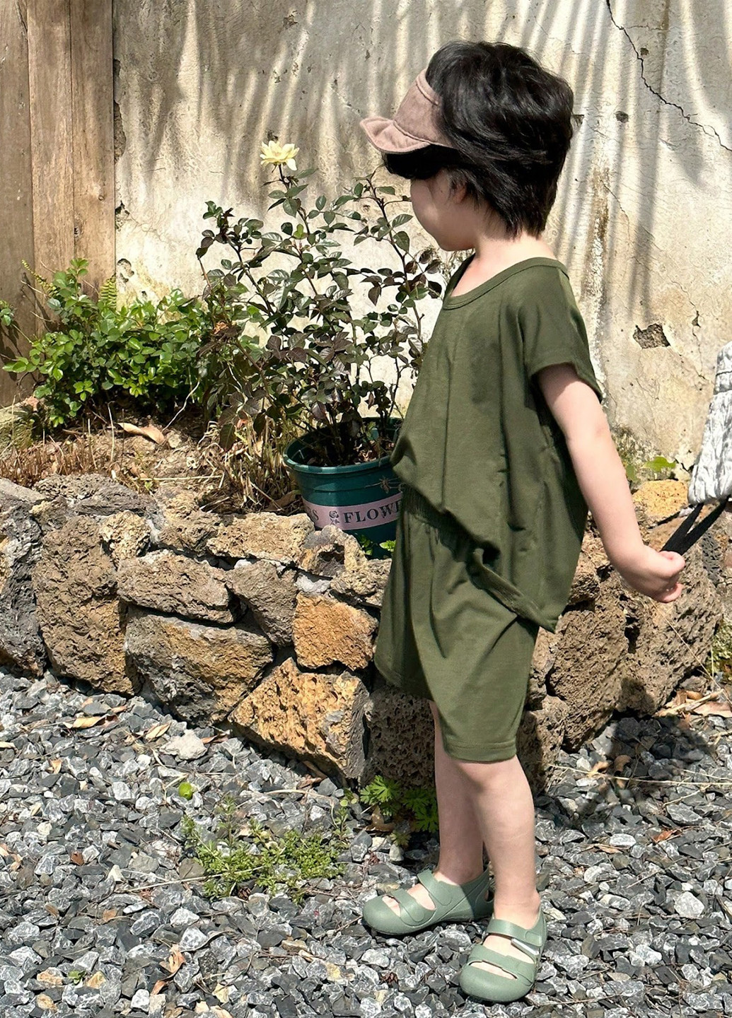 Зелений літній комплект (футболка, шорти) SHEIN