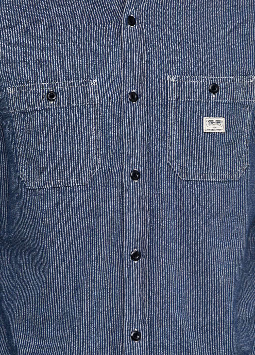 Синяя кэжуал рубашка в полоску Ralph Lauren с длинным рукавом