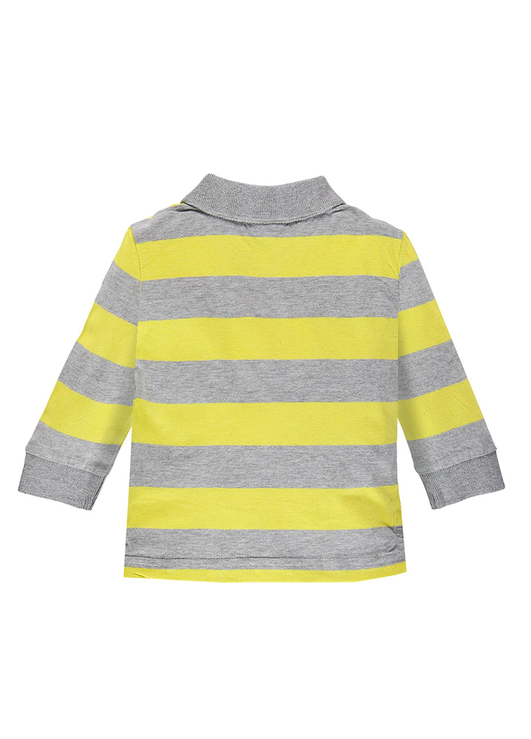 Желтая детская футболка-поло для мальчика Brums в полоску