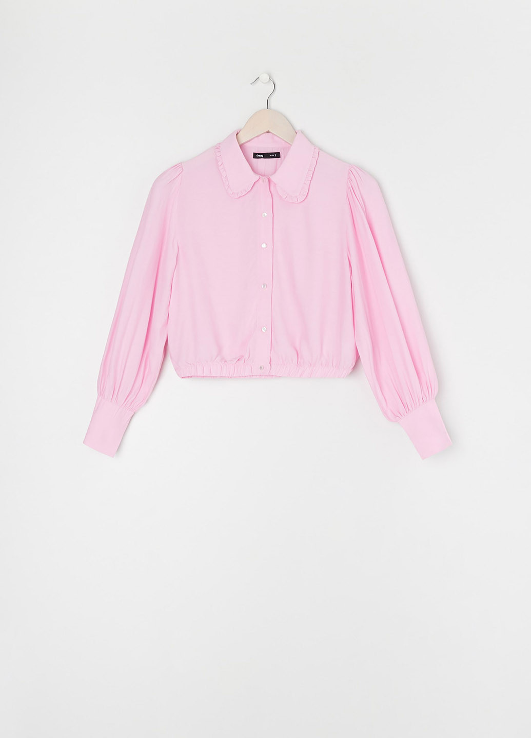 Светло-розовая кэжуал рубашка однотонная Sinsay