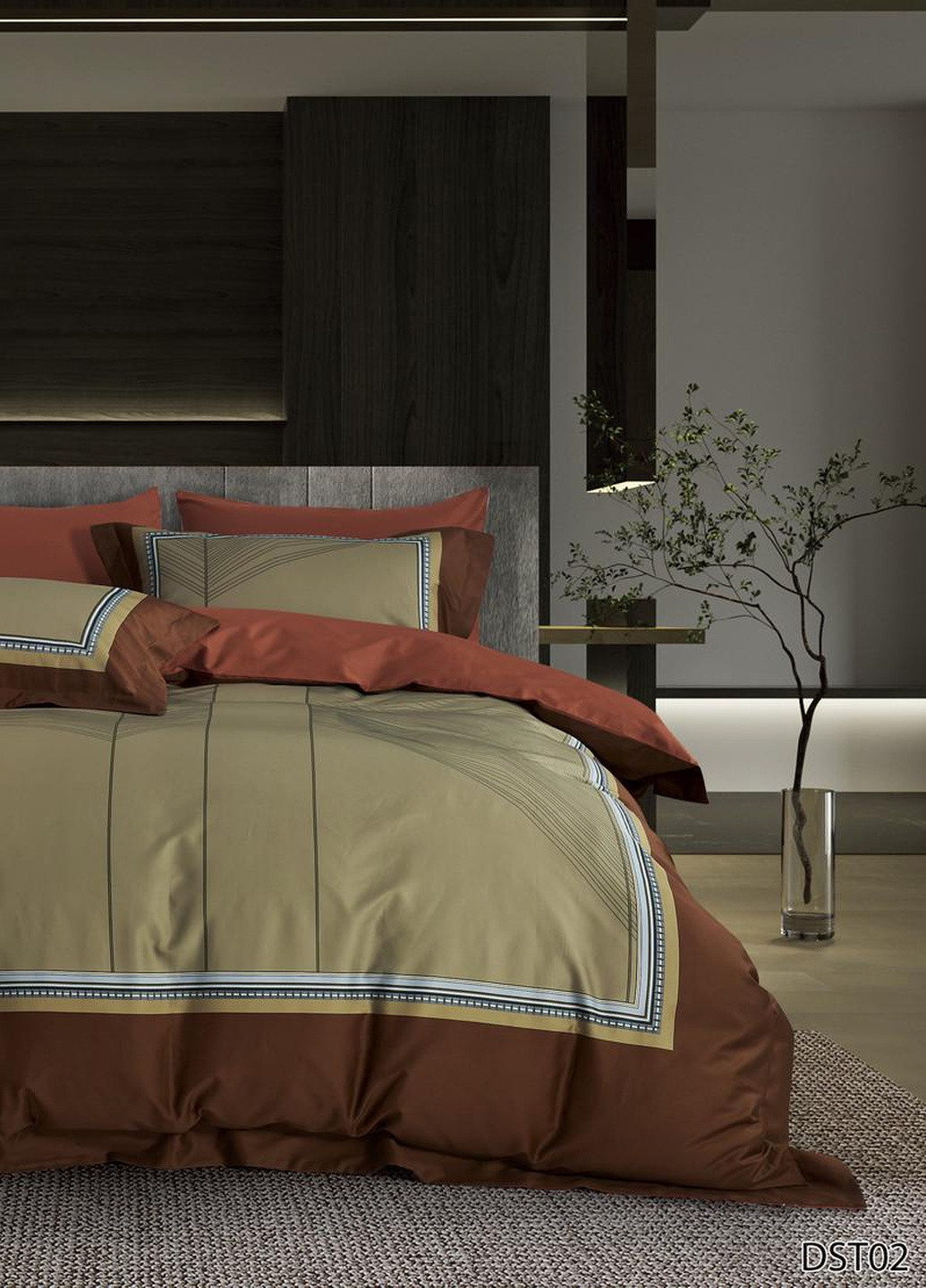 Постільна білизна євро єгипетська бавовна 200х220 см (DS2E) Vie Nouvelle Digital (253754927)