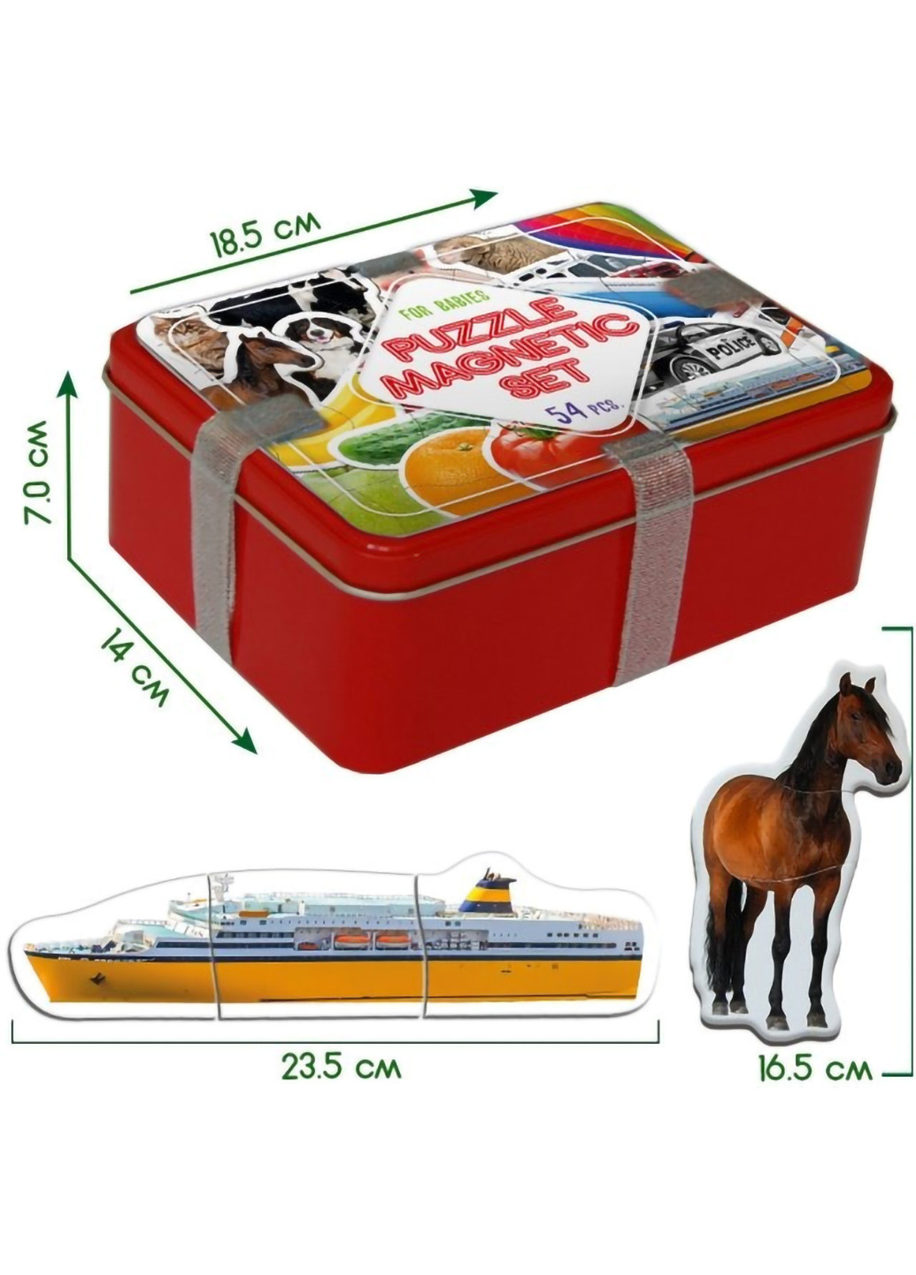 Детский набор магнитных пазлов 33,5х24х5 см MAGDUM (254051975)