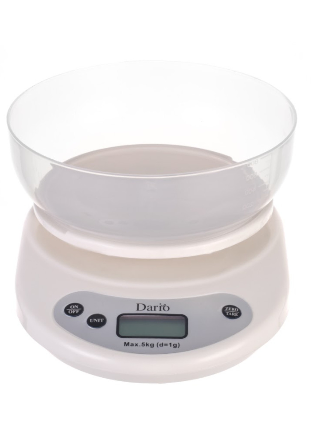 Весы кухонные с чашей DKS-505С до 5 кг Dario DKS-505С_white белые