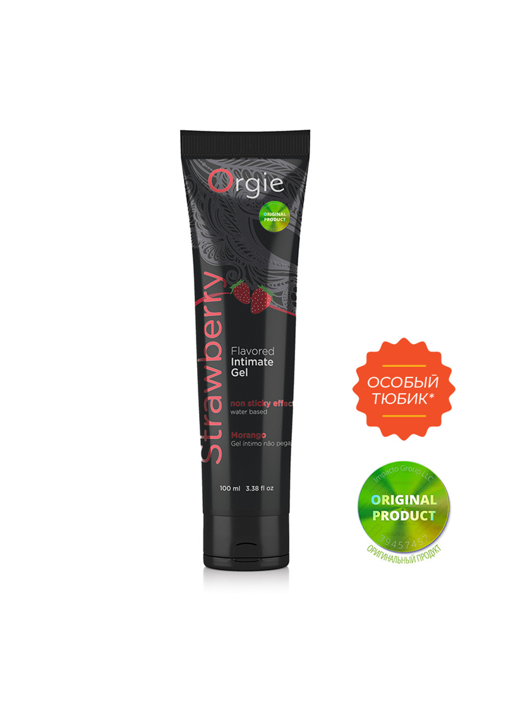 Їстівний лубрикант на водній основі LUBE TUBE - полуниця, 100 мл Orgie (251851908)