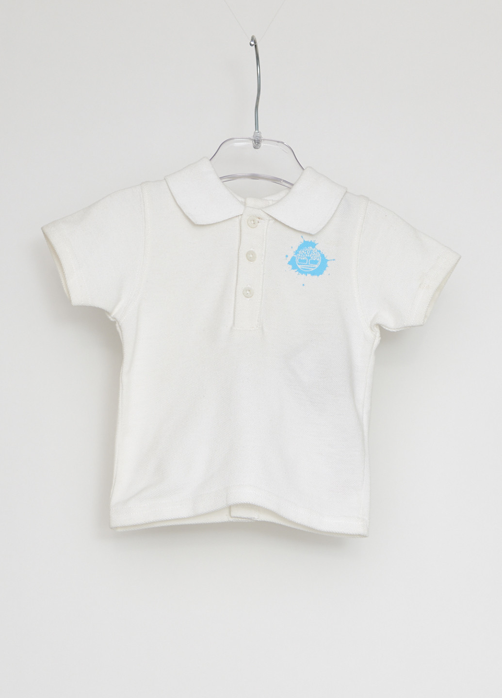 Белая детская футболка-поло для мальчика Timberland с логотипом