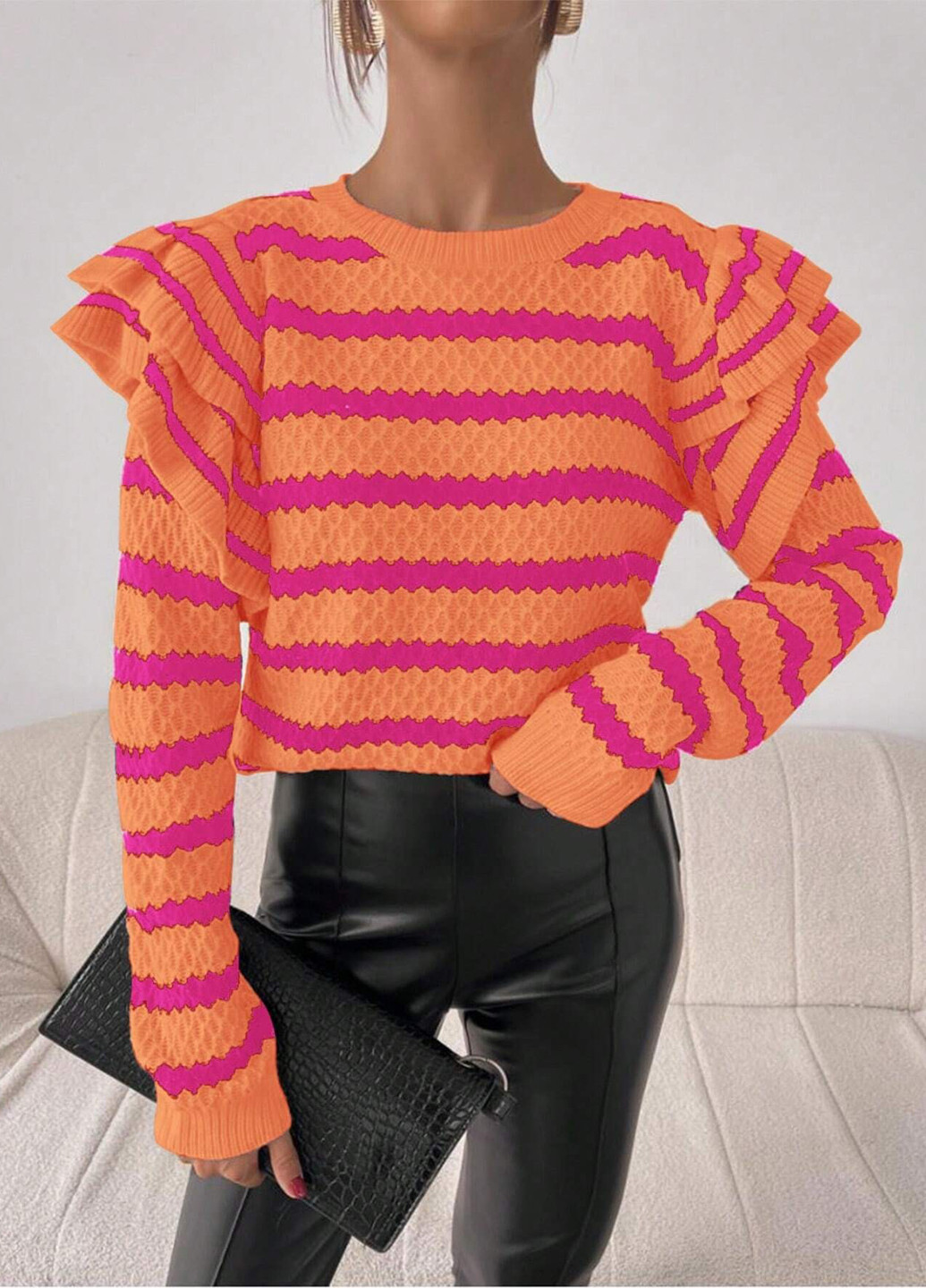 Помаранчевий демісезонний джемпер джемпер SHEIN