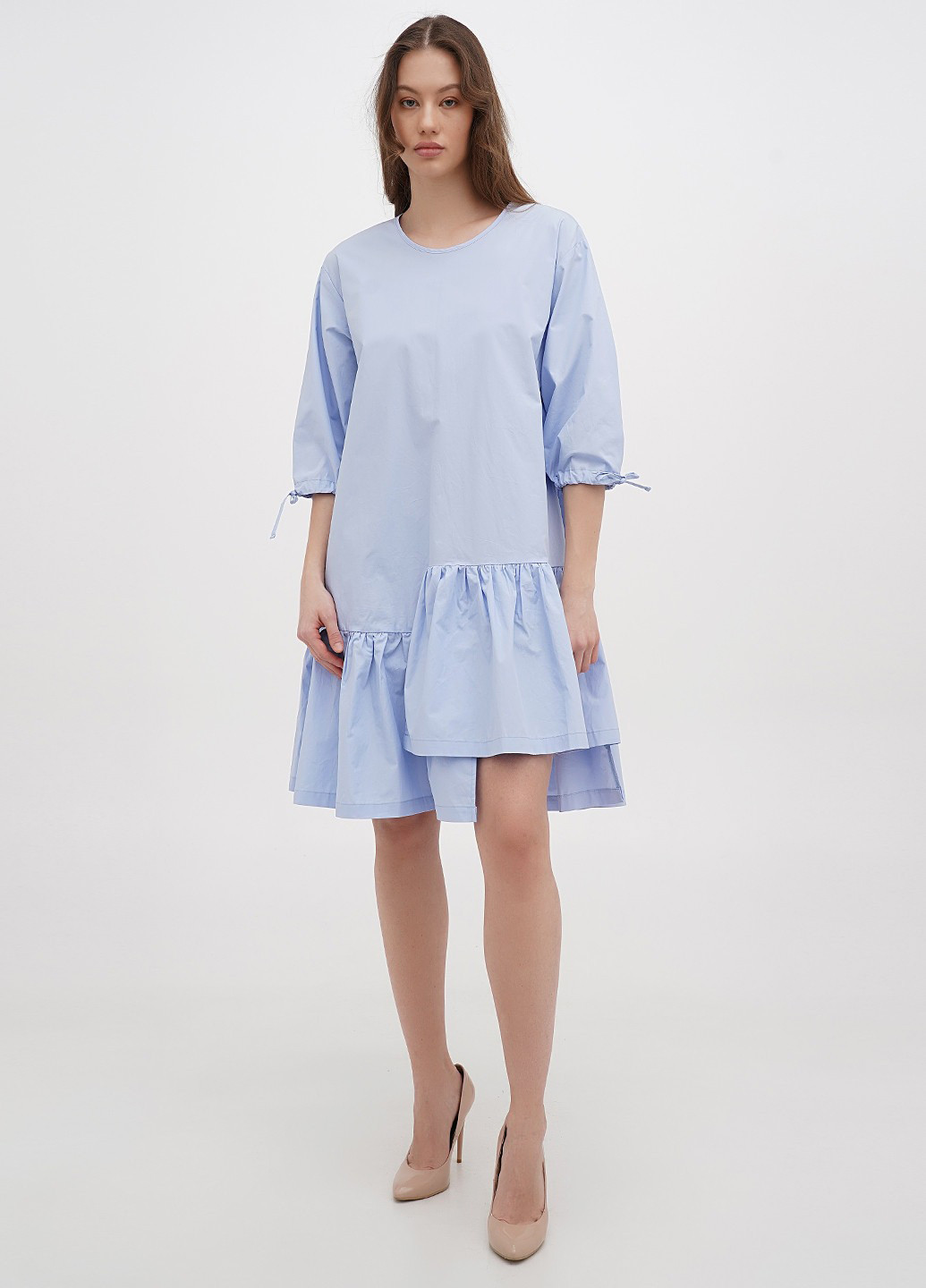 Голубое кэжуал платье Stefanel однотонное