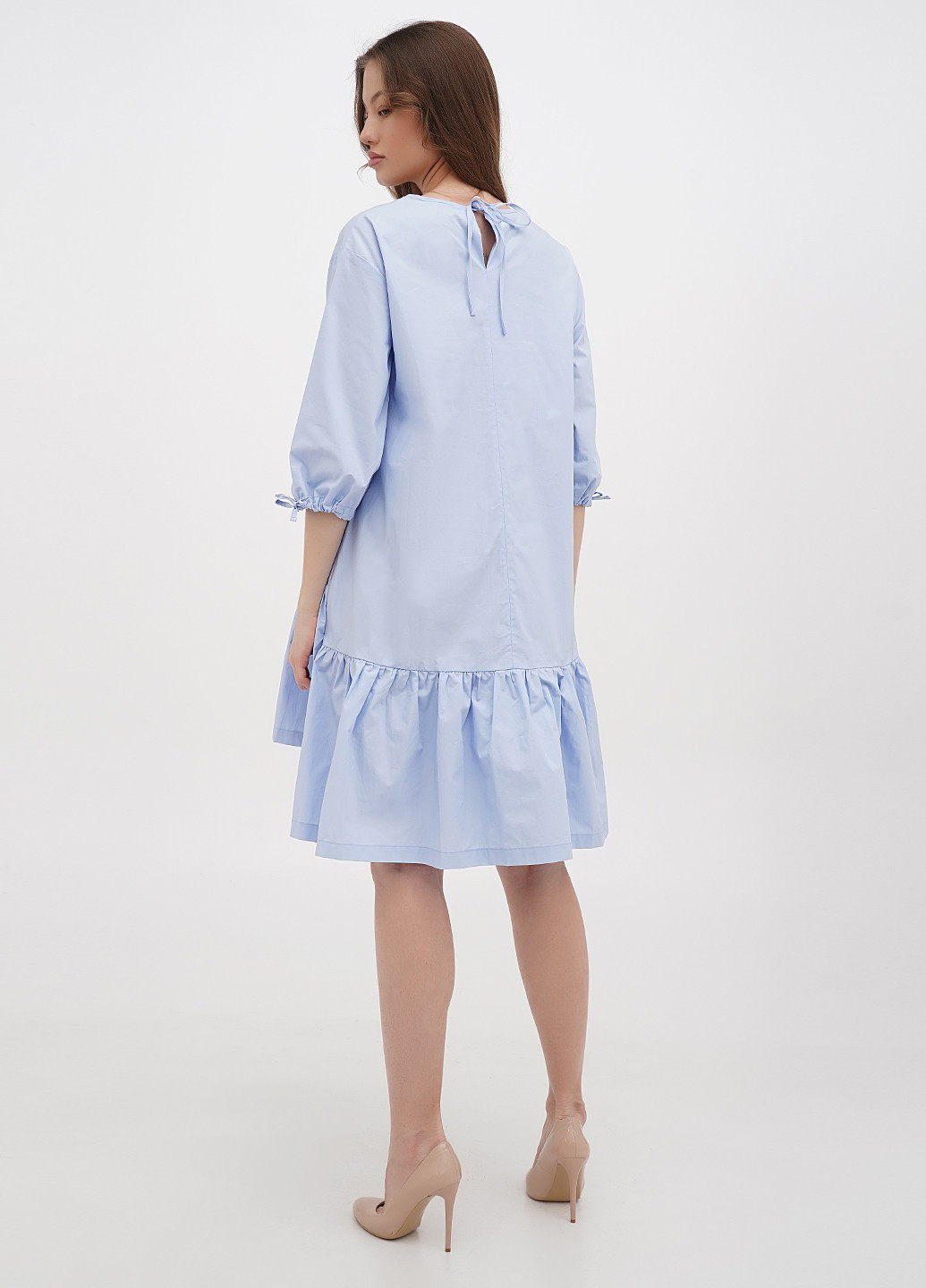 Голубое кэжуал платье Stefanel однотонное