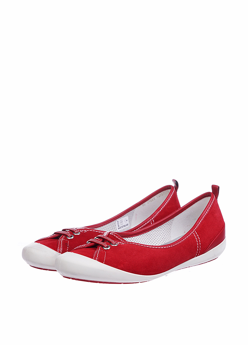 Красные кэжуал балетки Ecco со шнуровкой