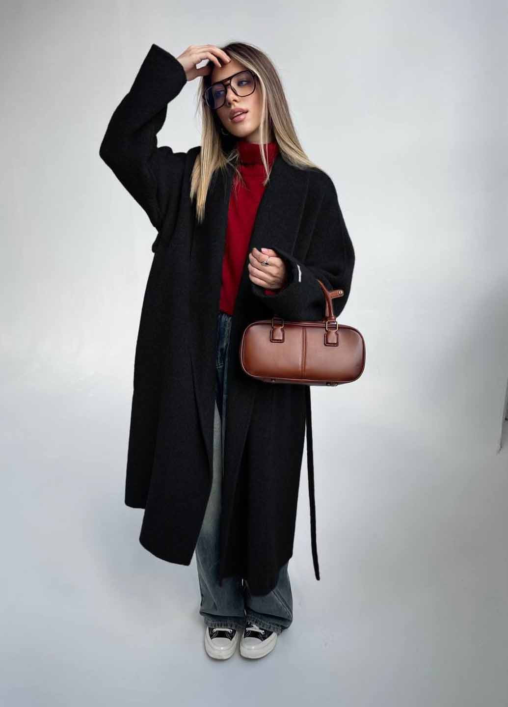 Чорне демісезонне Пальто оверсайз No Brand