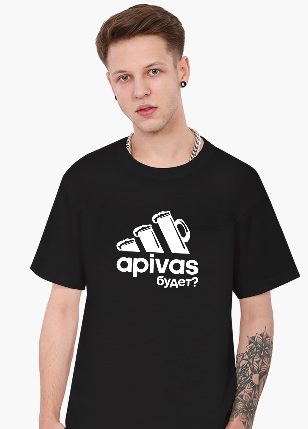Черная футболка мужская апивас (apivas) (9223-1986-1) xxl MobiPrint