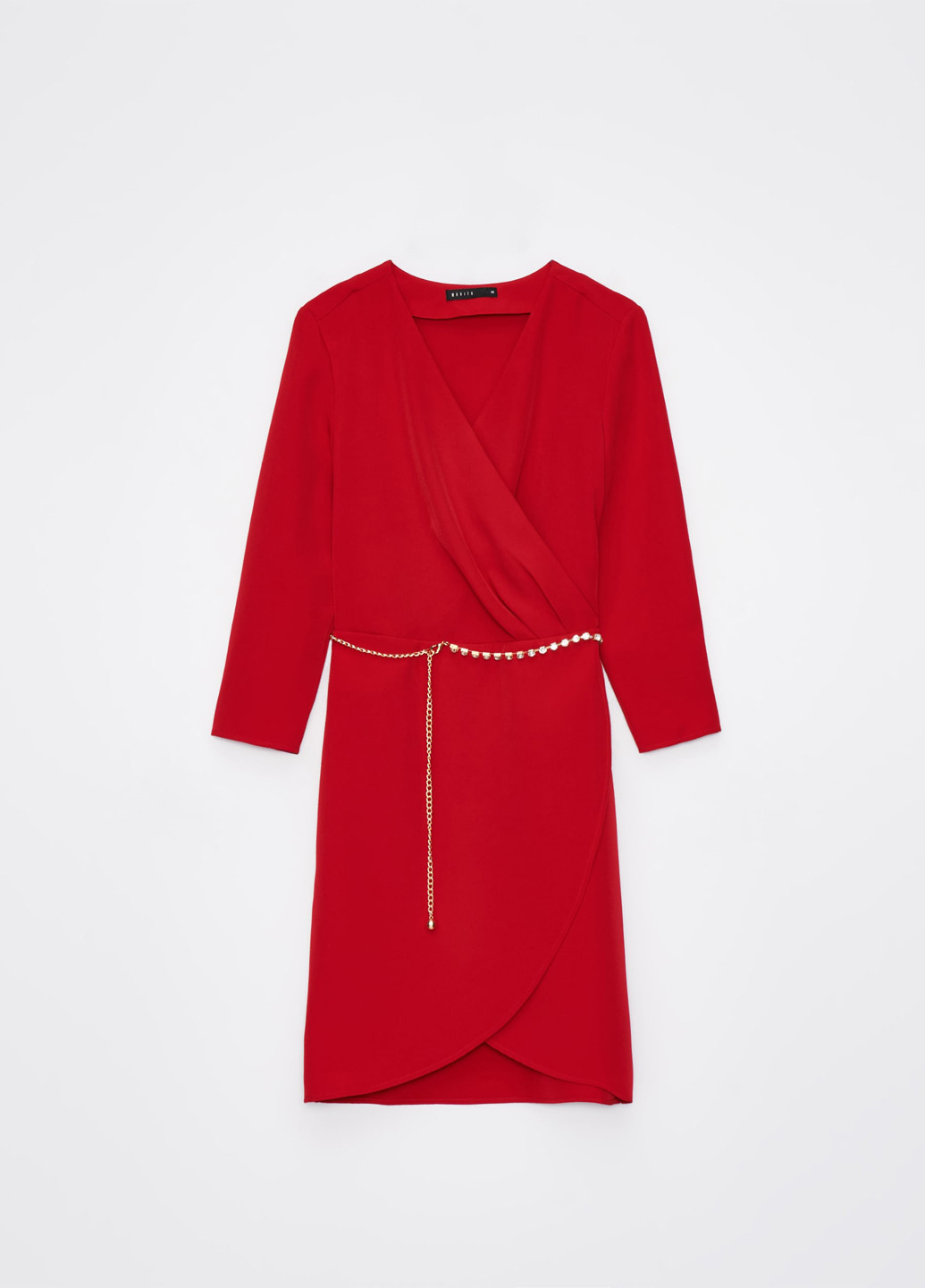 Красное кэжуал платье на запах Mohito однотонное