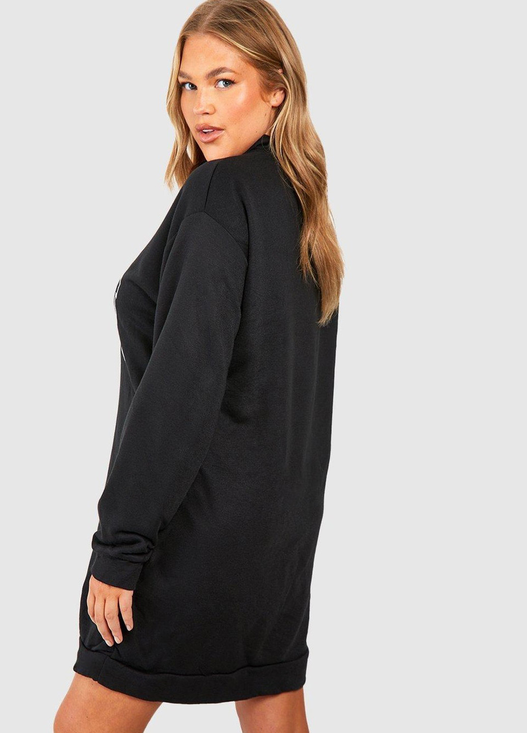 Чорна кежуал, спортивна сукня сукня-світшот Boohoo з написами