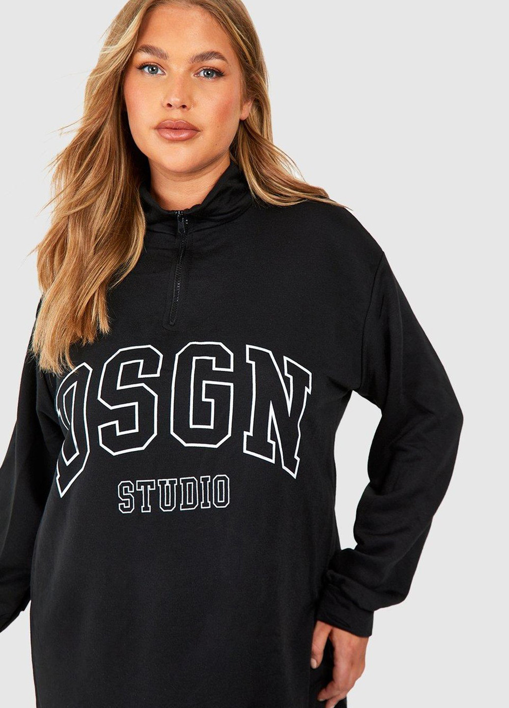 Чорна кежуал, спортивна сукня сукня-світшот Boohoo з написами