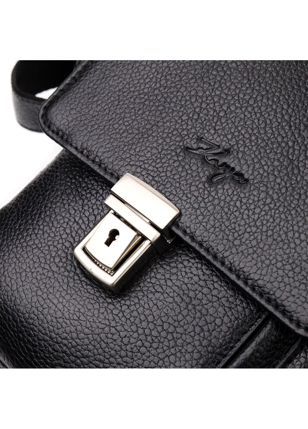 Мужская кожаная сумка-портфель на плечо 20х25х5 см Karya (255709841)