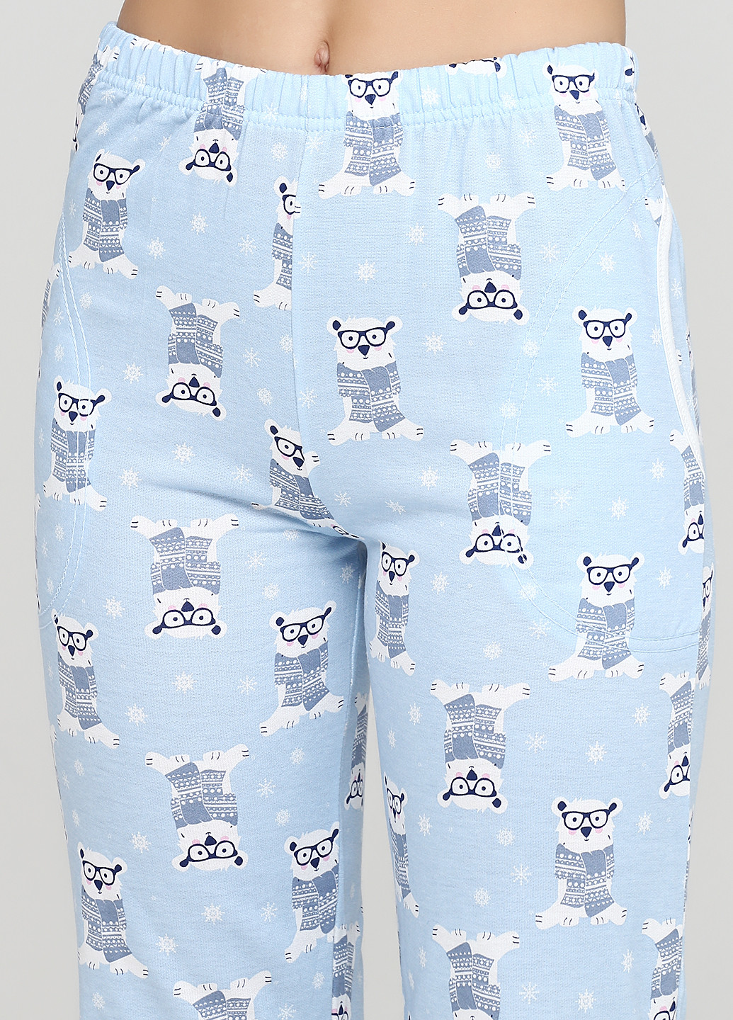 Голубая всесезон пижама (рубашка, брюки, повязка) рубашка + брюки Pijamoni