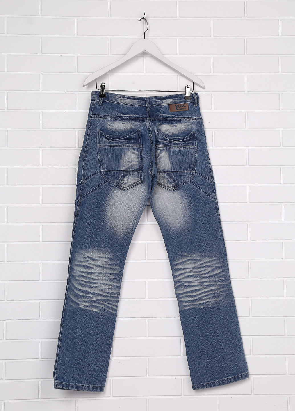 Голубые демисезонные прямые джинсы Y.O.U