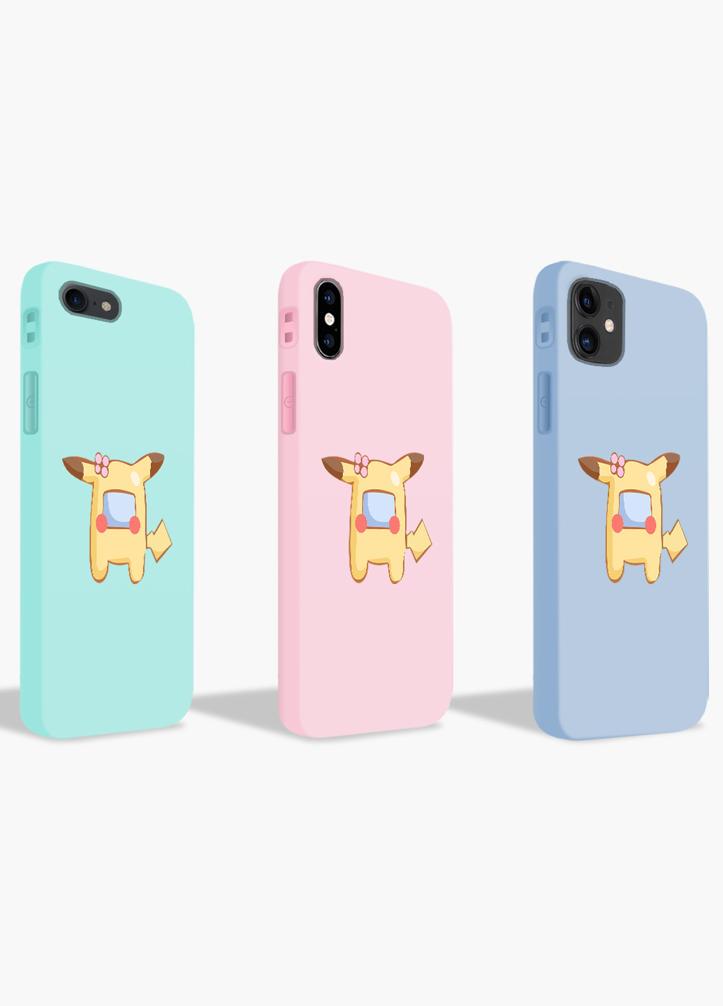 Чохол силіконовий Apple Iphone X Амонг Ас Покемон Пікачу (Among Us Pokemon Pikachu) (6129-2419) MobiPrint (219565715)