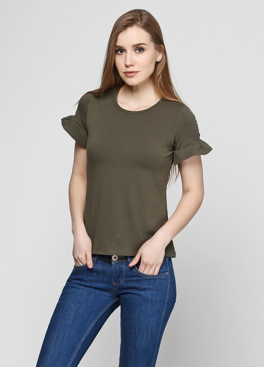 Хаки (оливковая) летняя футболка Dorothy Perkins