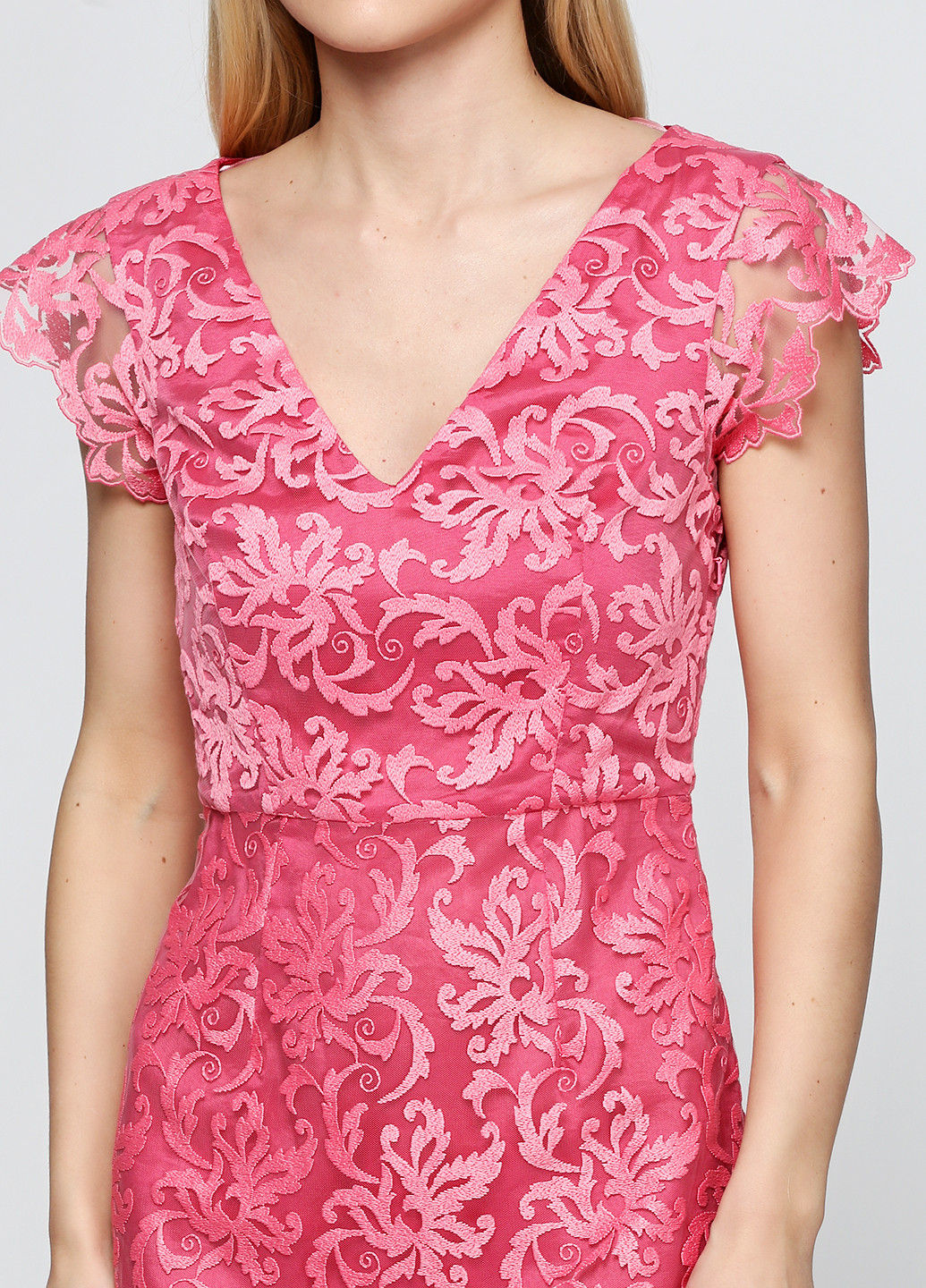 Розовое коктейльное платье Pinko однотонное