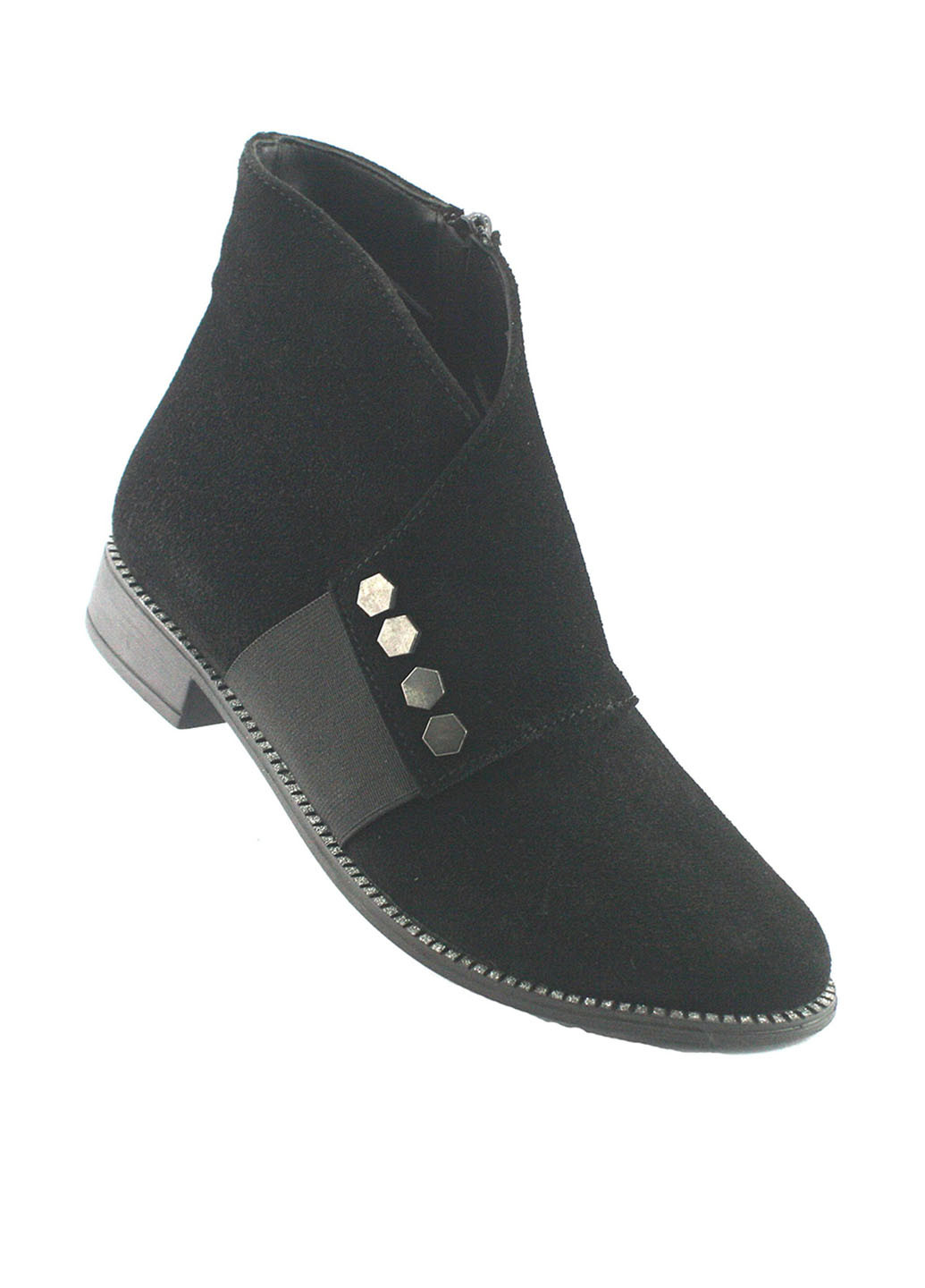 Осенние ботинки Mila со стразами, с заклепками из натуральной замши