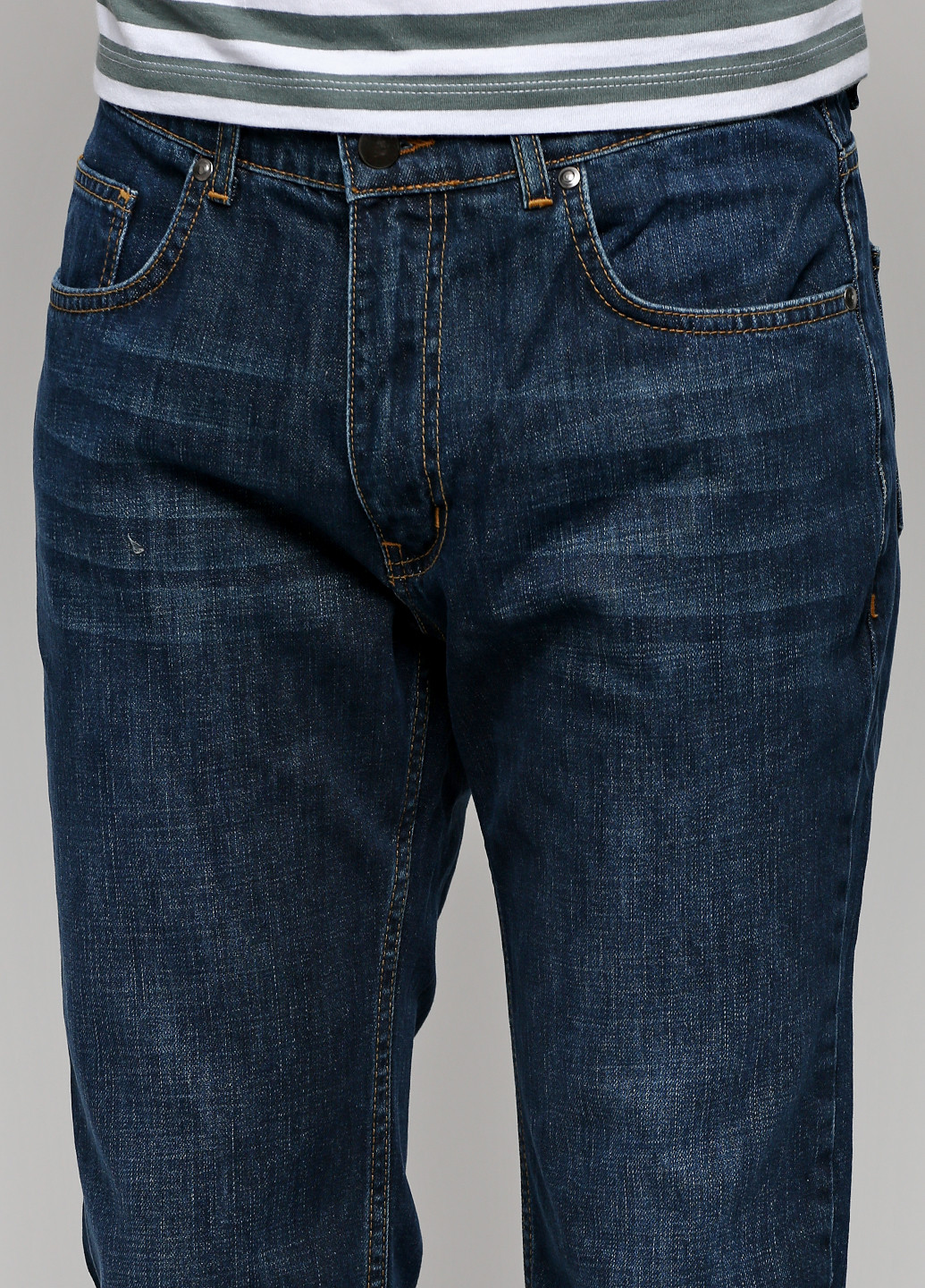 Темно-синие демисезонные прямые джинсы Wampum