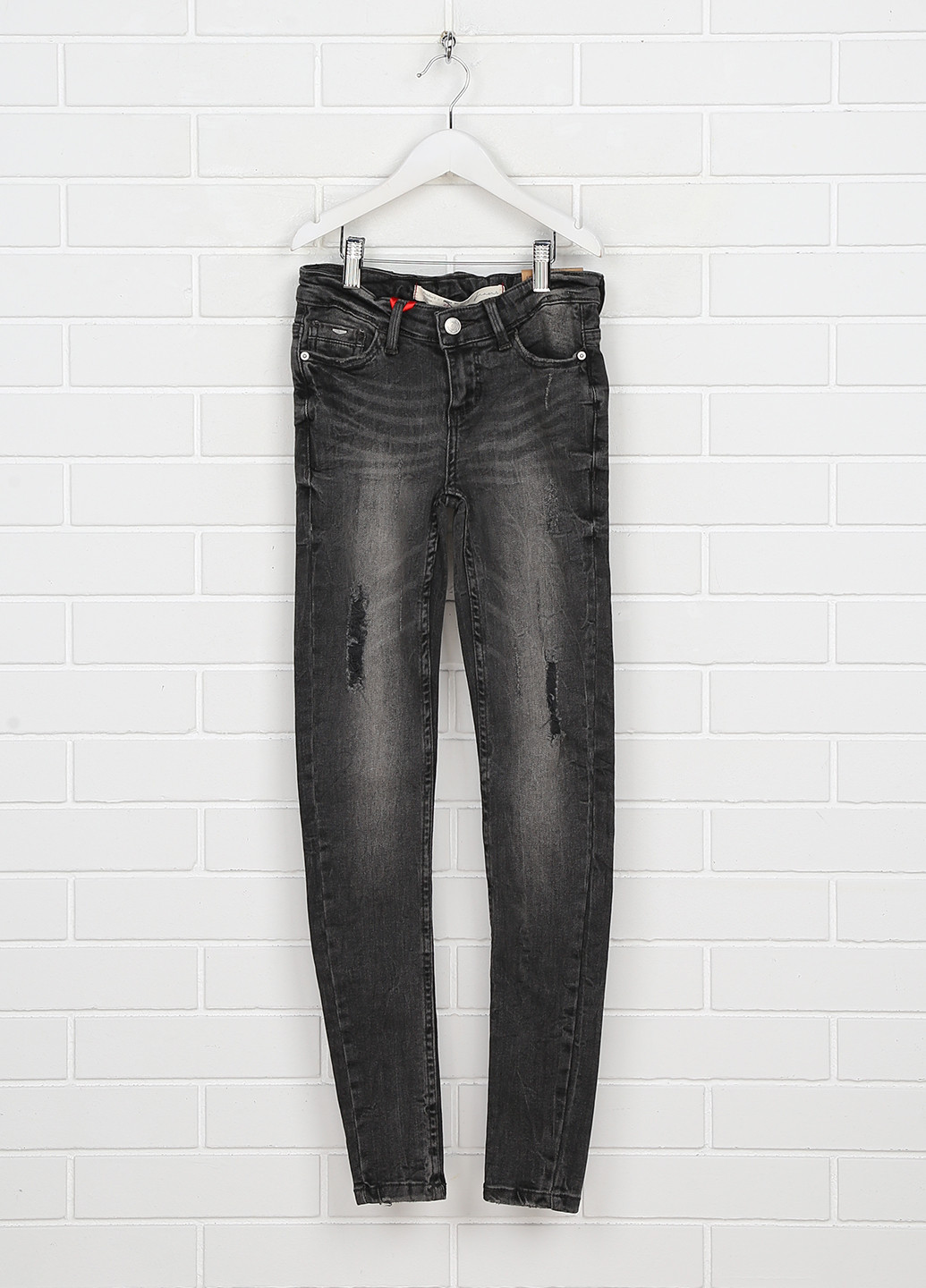 Темно-серые демисезонные укороченные, зауженные джинсы Jennyfer