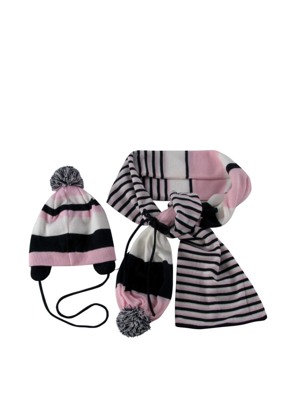 Розовый демисезонный комплект (шапка, шарф) Wojcik