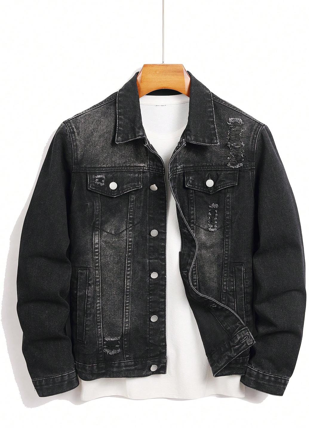 Темно-серая демисезонная куртка куртка-пиджак SHEIN