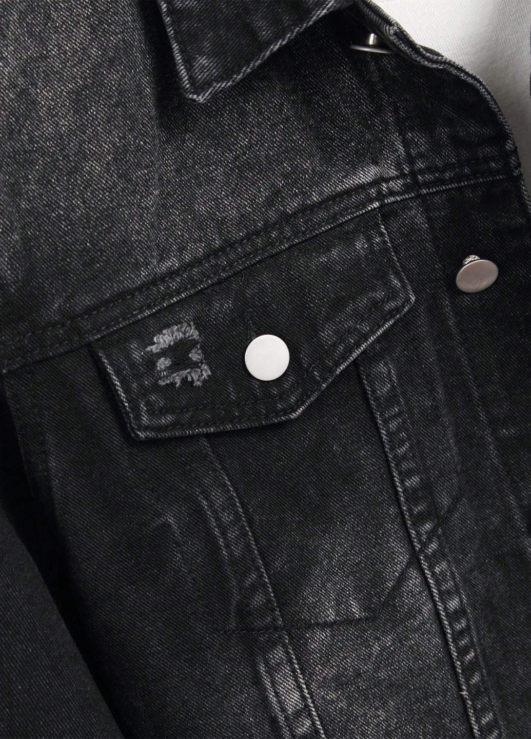 Темно-серая демисезонная куртка куртка-пиджак SHEIN