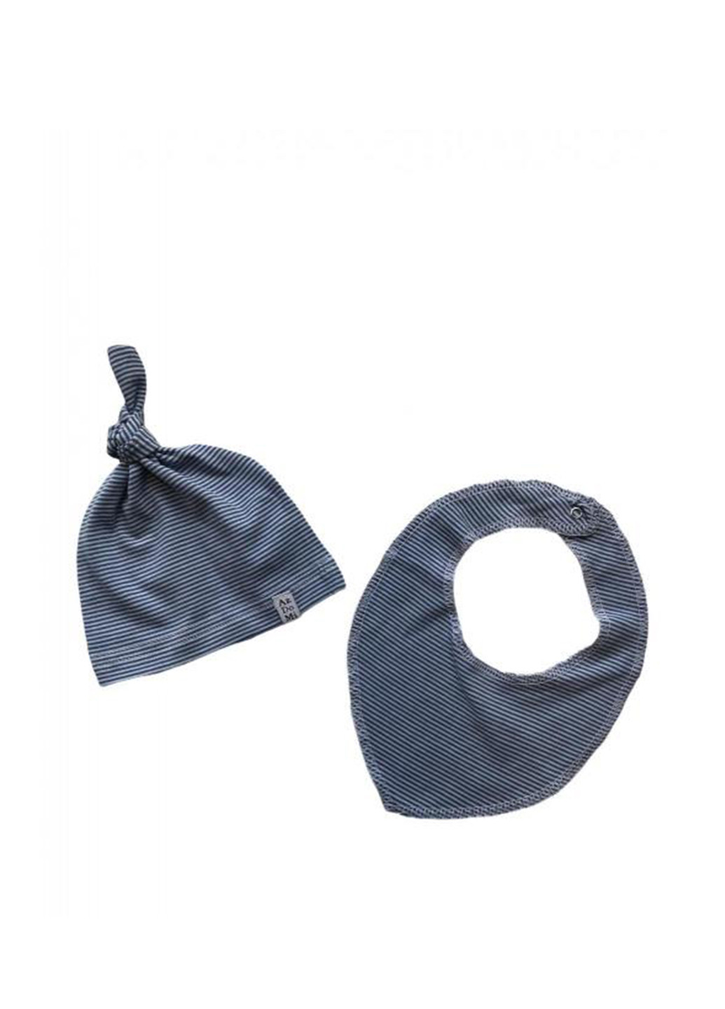 Темно-синій демісезонний комплект (шапка, нагрудник) ArDoMi