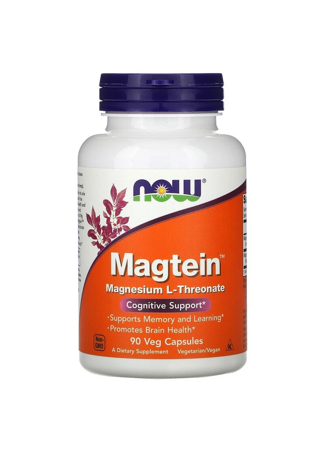 Треонат магнію Magtein magnesium l-threonate 90 капсул Now Foods (255408898)
