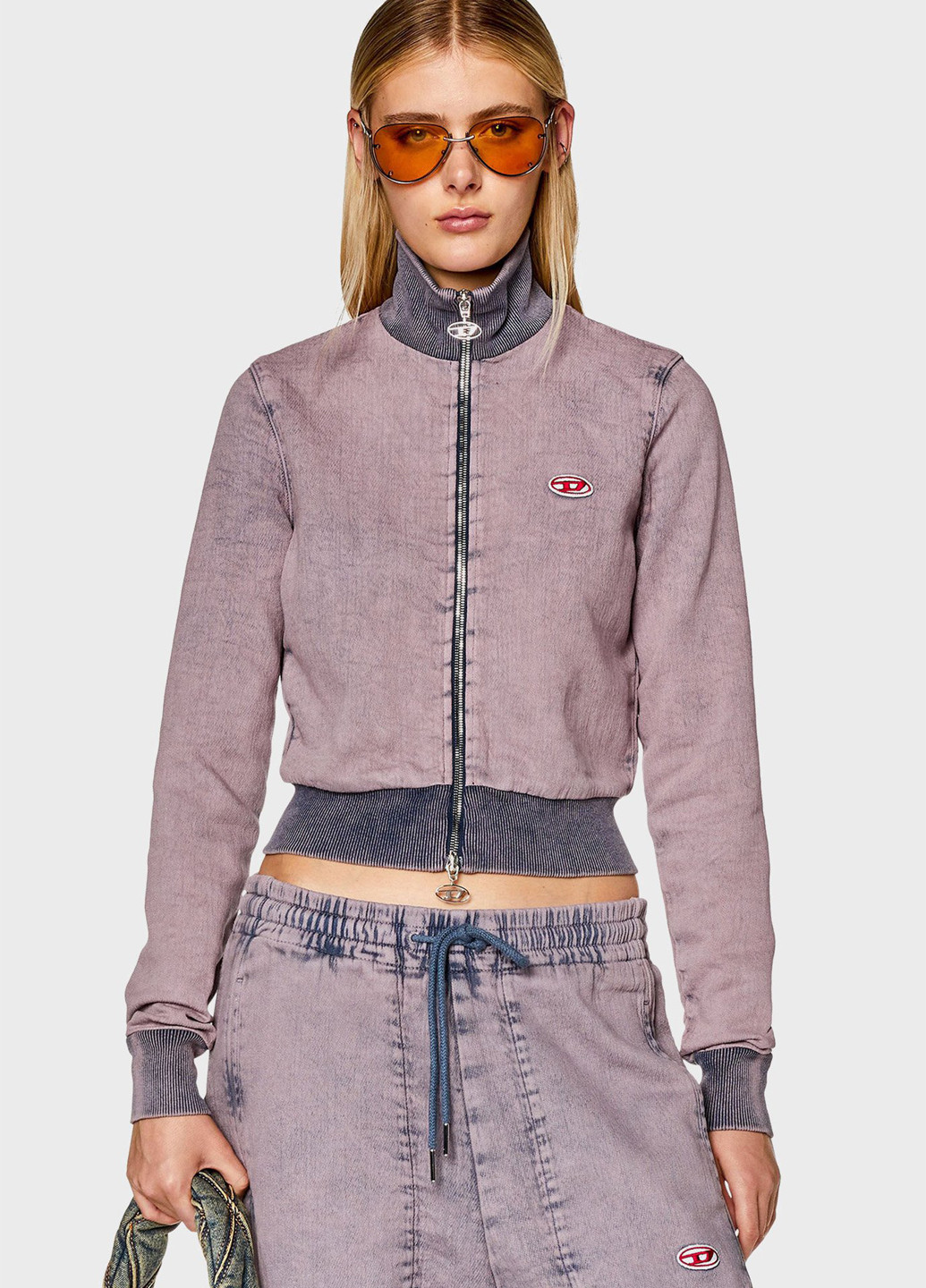 Розово-лиловая демисезонная куртка Diesel