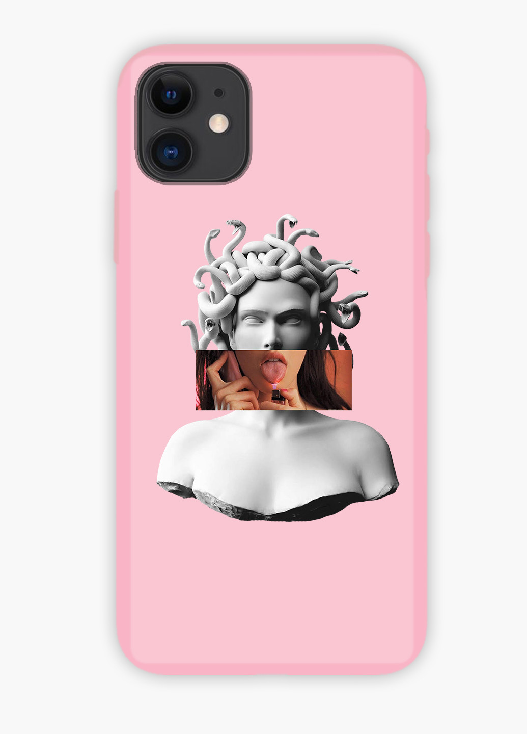 Чехол силиконовый Apple Iphone Xs Меган Фокс Ренессанс Медуза Горгона (Megan Fox) Белый (8938-1203) MobiPrint (219356945)