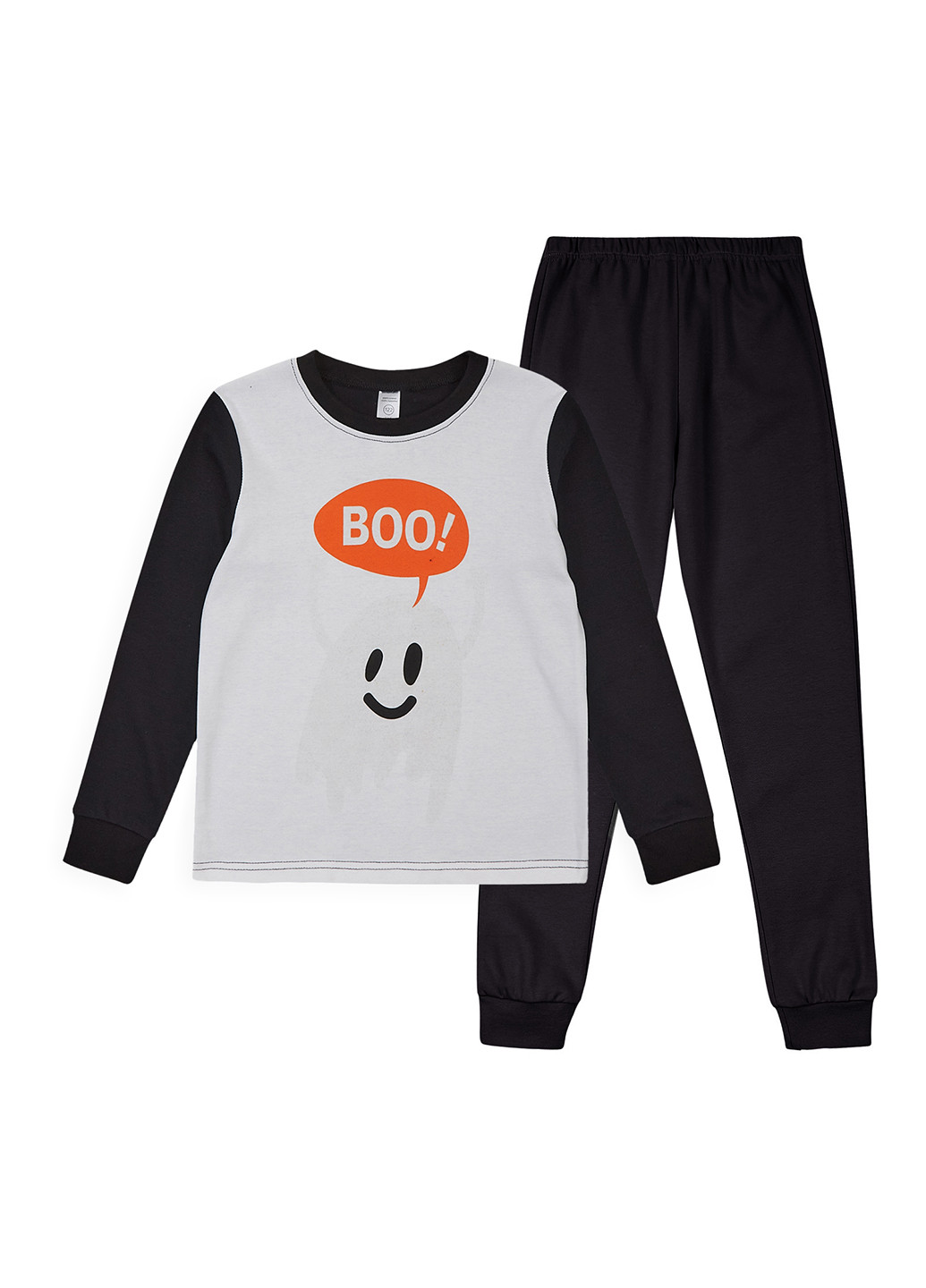 Черно-белая всесезон пижама (лонгслив, брюки) лонгслив + брюки Garnamama