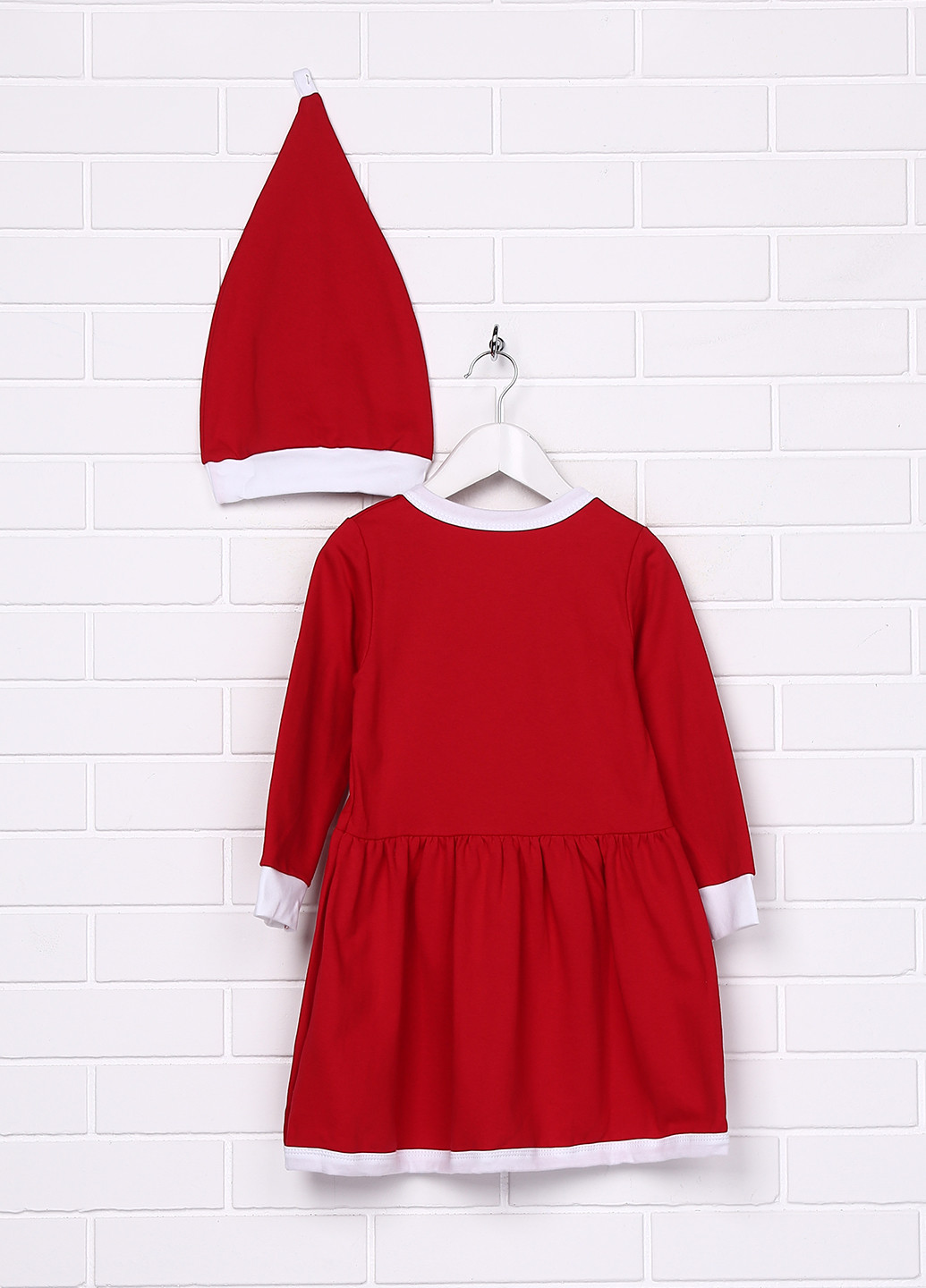 Червоний демісезонний комплект (платье, шапка) F&D