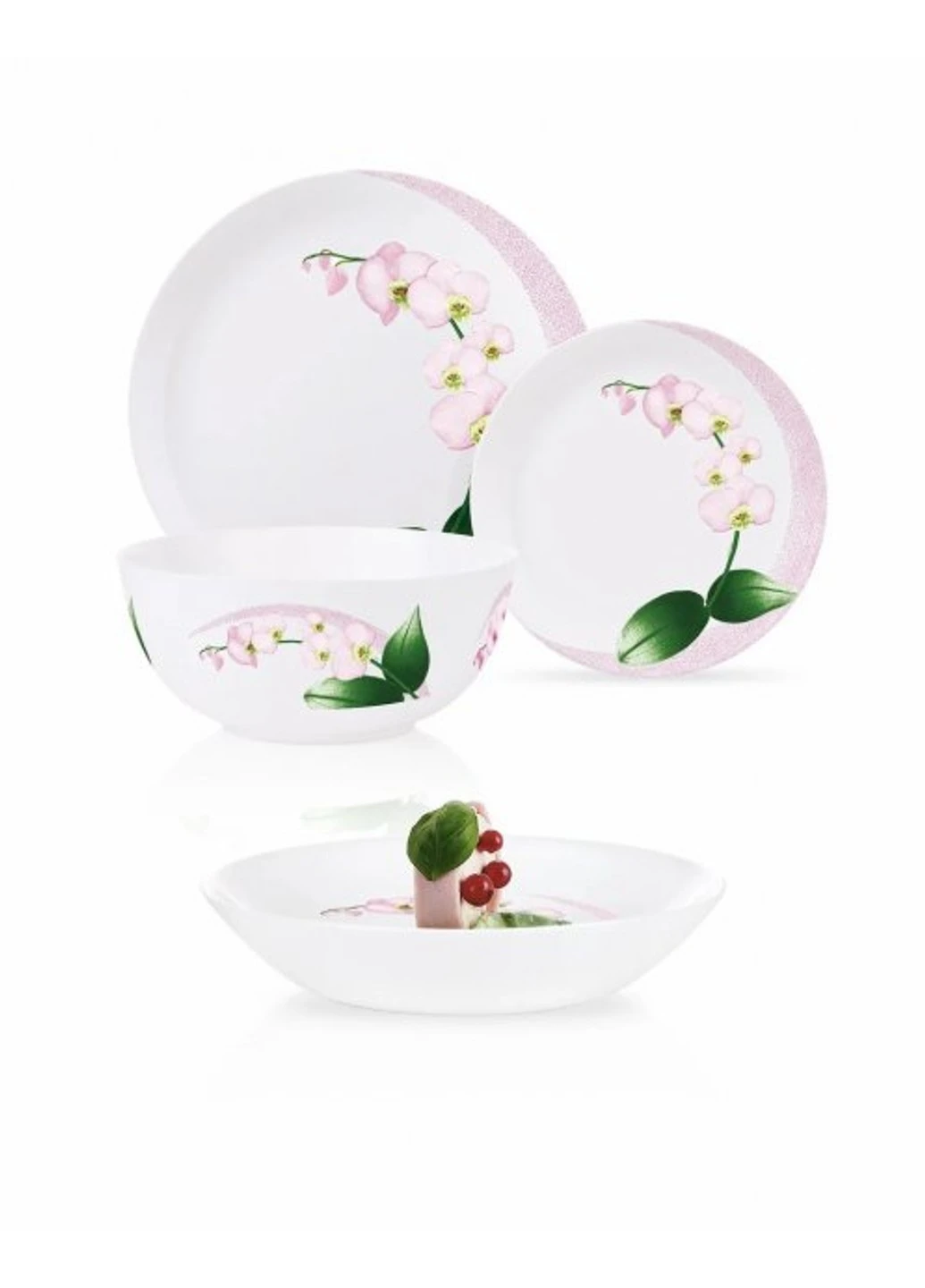 Столовий сервіз Diwali Pink Orchid 19 предметів Luminarc (254453961)