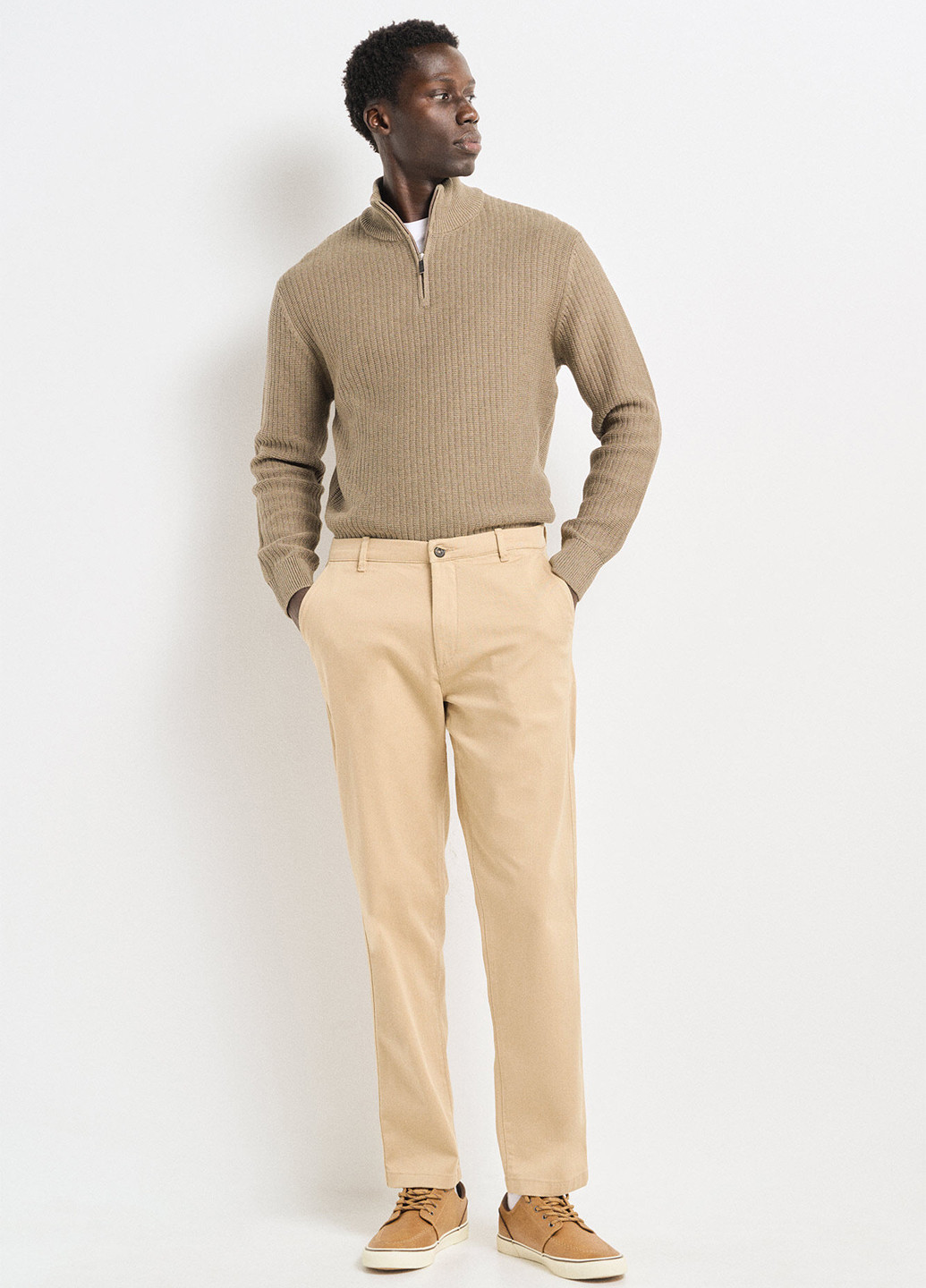 Бежевые кэжуал демисезонные чиносы брюки Springfield