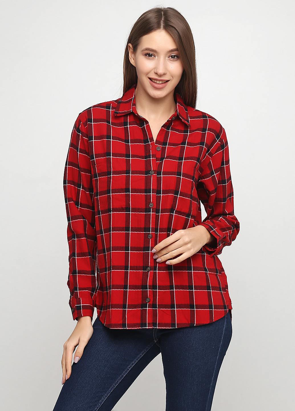 Красная кэжуал рубашка Abercrombie & Fitch