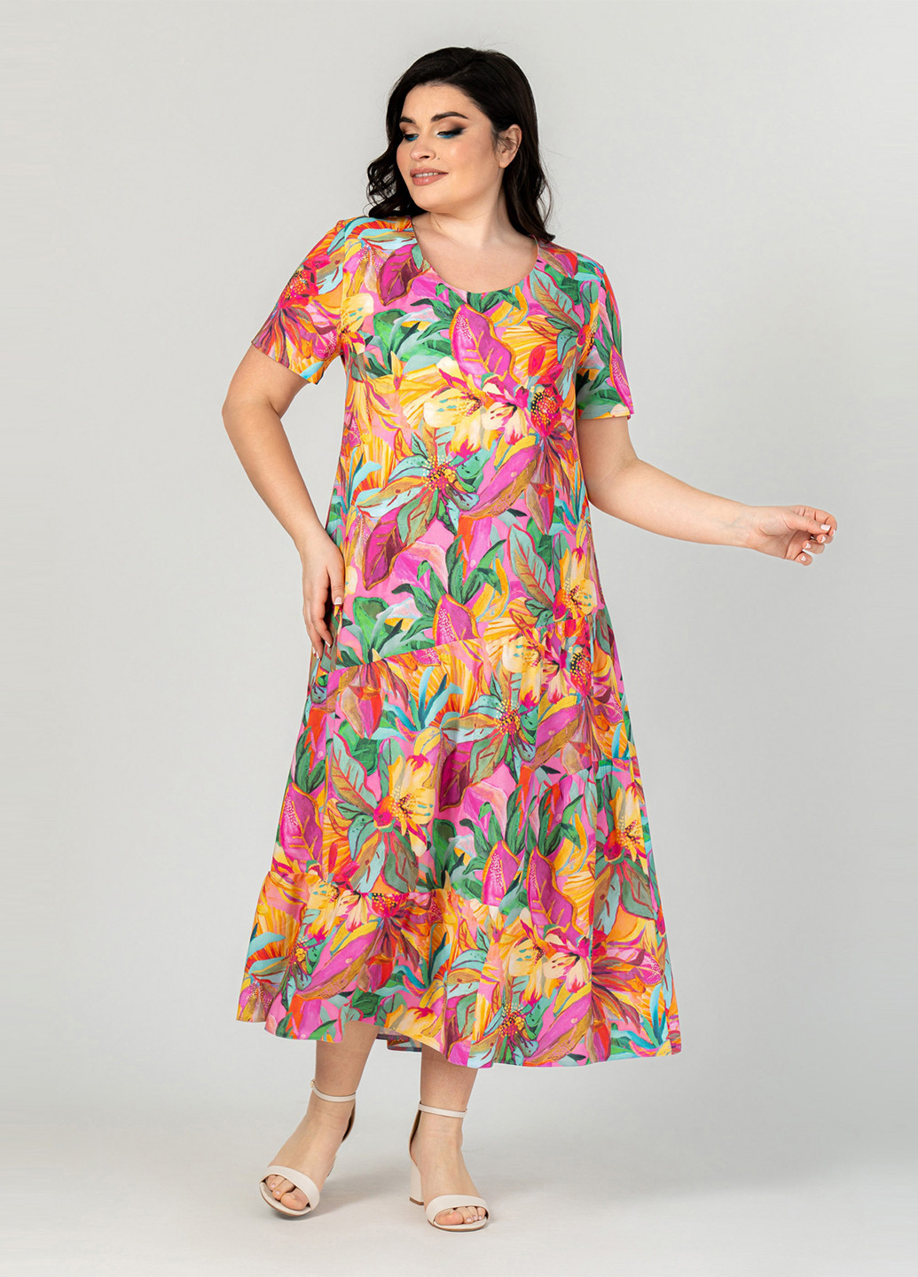 Комбинированное кэжуал платье A'll Posa с цветочным принтом
