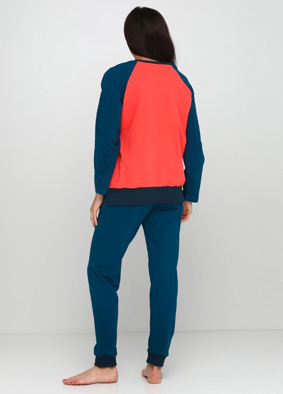 Темно-бирюзовая всесезон піжама (світшот, брюки) реглан + брюки Radda