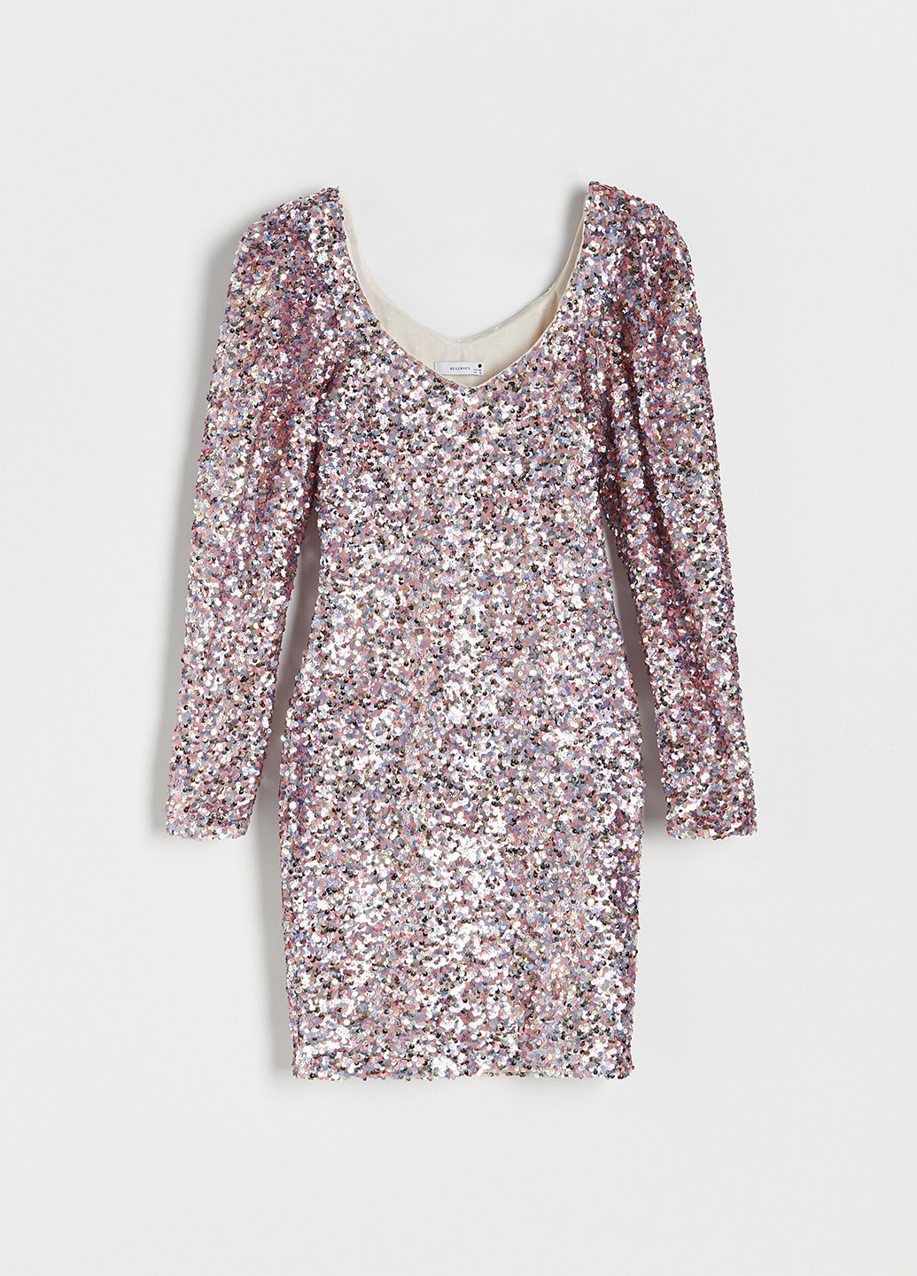 Комбинированное вечернее платье футляр Reserved однотонное