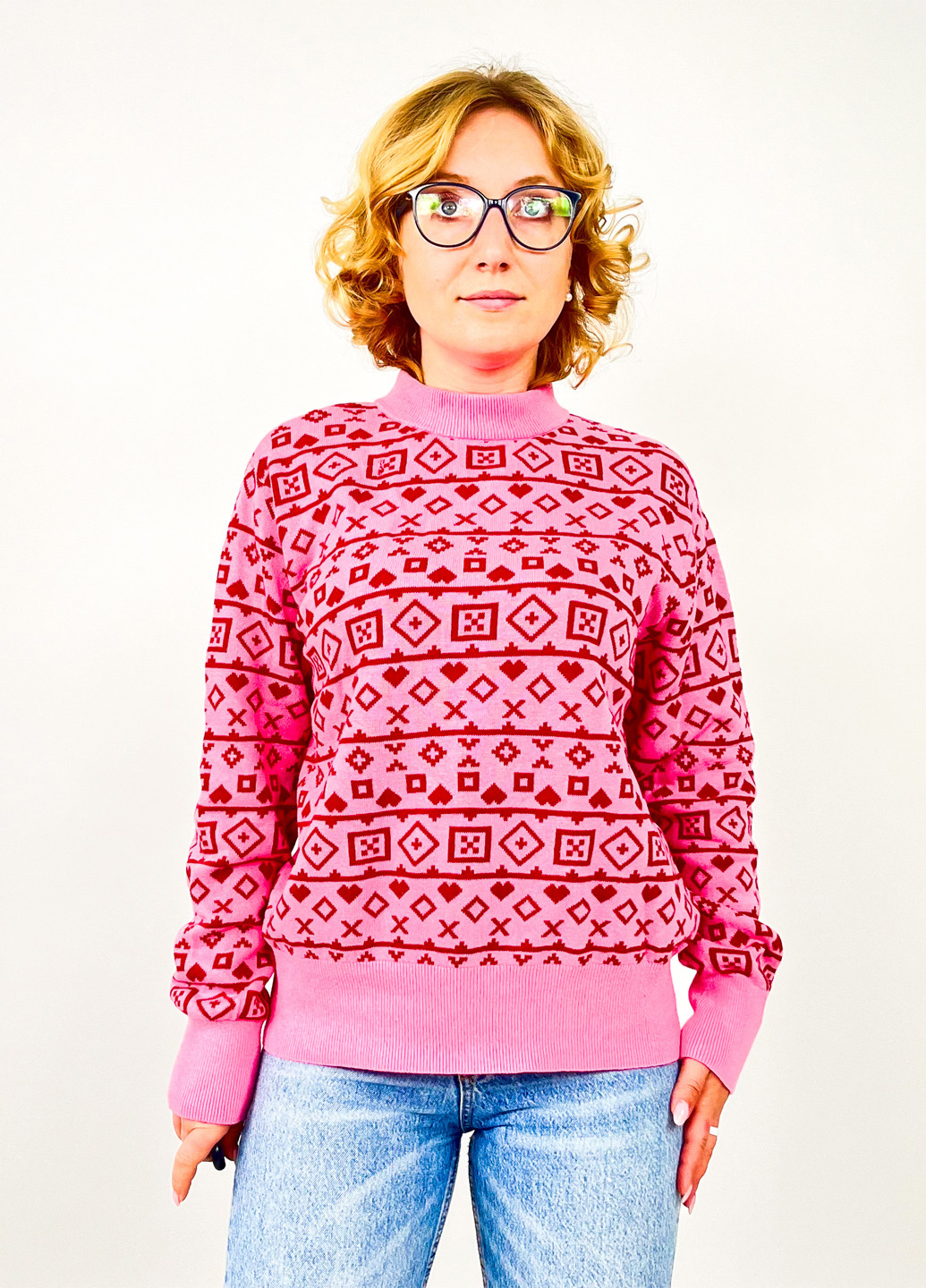 Рожевий зимовий светр Monki