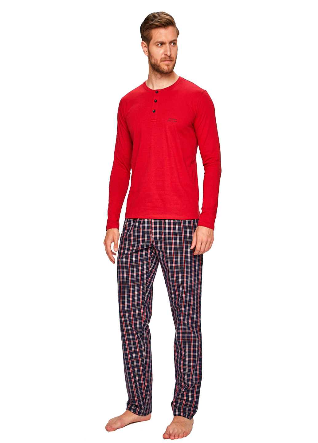 Красный демисезонный комплект (лонгслив, брюки) Henderson