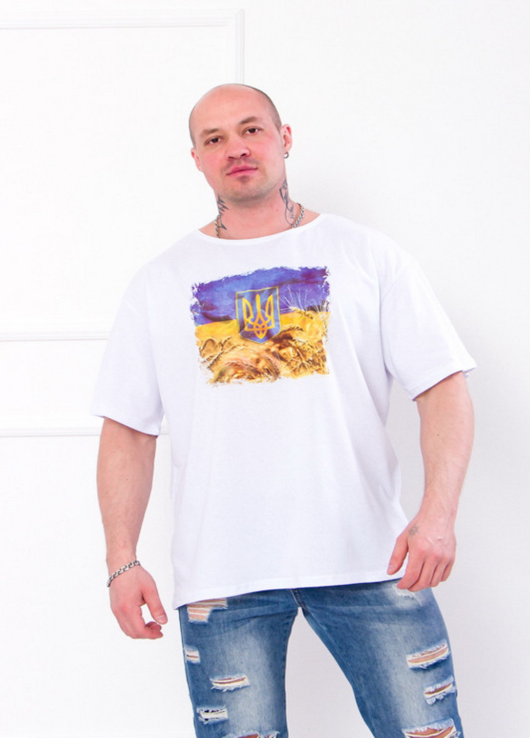 Белая футболка мужская (оверсайз) KINDER MODE