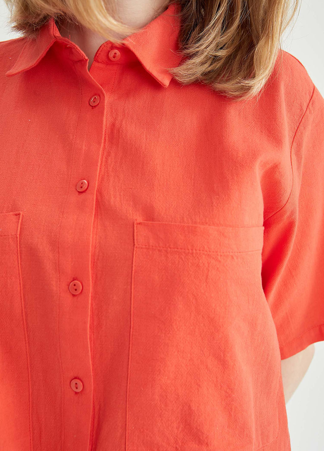 Светло-красная кэжуал рубашка DeFacto
